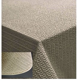 Tablecloth 110 x 140 cm Garden Blanket Beige with Hem Washable Garden Tablecloth Balcony Patio Weatherproof (Beige)