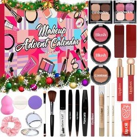 Calendario de Adviento 2025 24 días de maquillaje, calendario de Adviento para adolescentes y mujeres, juegos de regalos de maquillaje, cestas de regalo de Navidad para adultos