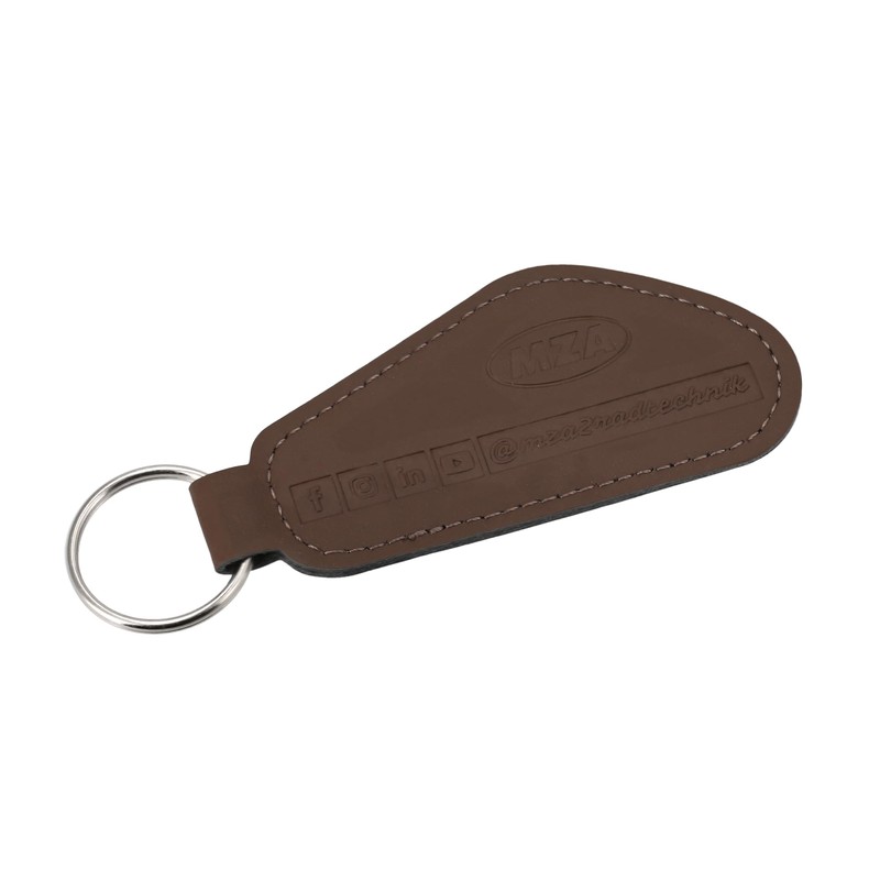 MZA Simson Brown Faux Leather Curved Keyring, brown