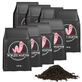 WWJD Worms Organic Worm Castings for Plants 10 Lb - Vermicast from Red Compost Worms - Soil Amendments & Gardening Soil for Outdoor Vegetables - Fine & Crumbly Worm Castings for Indoor Plants