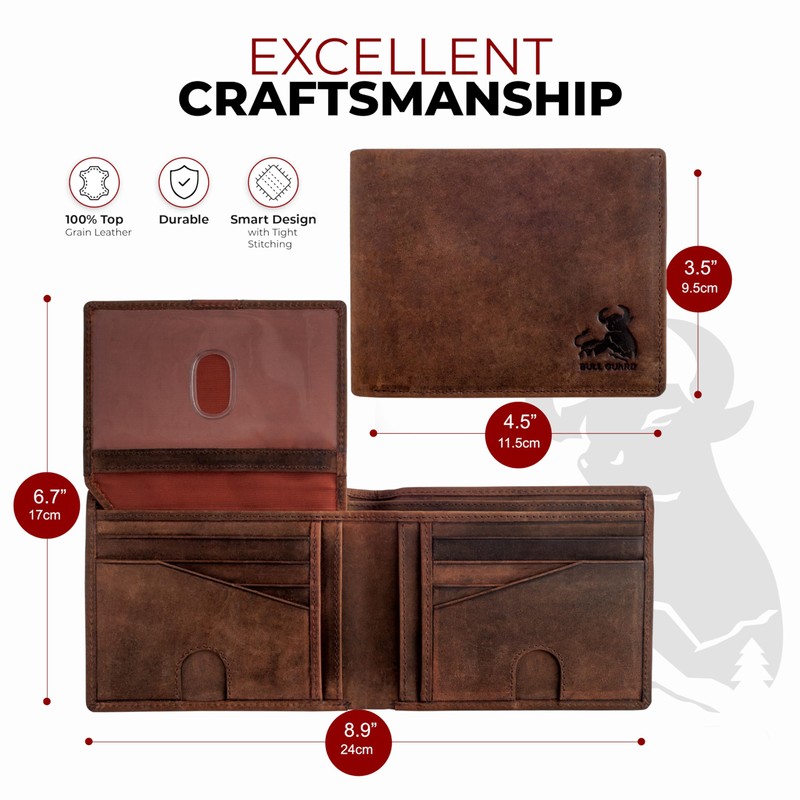 BULL GUARD Mens RFID Blocking Bifold Wallet