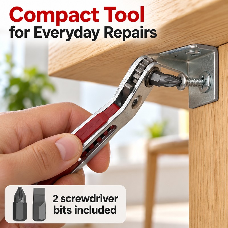 Mini Ratcheting Screwdriver for Tight Spaces – 4.06-Inch Reversible Alloy