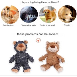 Indestructible Robust Bear Dog Toy - Dog Companion for Heavy Chewers, Squeaky Dog Toys for Aggressive Chewers, Unbreakable Stuffed Plush Dog Toys for Heavy Chewers - Forever Friend for Dog (Navy, L)