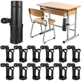 12 Pcs Water Bottle Holder Anti-Spill 360° Rotating for Desk Chair Classroom Office, Chair Pocket Attachment Back to School Gift Cup Organizer for Coffee Drinks