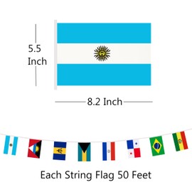 1 Pack Latin America 33 Countries Flag, 50 Feet Latino International Small Mini Banner Flag for Patriotic Events, Sports, Bars Decorations, Decorations Supplies (1)