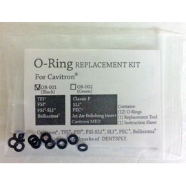 Plasdent OR-001 Replacement O-Ring Kit for Desply Cavitron Tips Black in Color 12 O Rings 1 Instalation Kit 12/pk