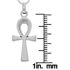 Jewelry Trends Egyptian Ankh Long Life Cross Sterling Silver Pendant Necklace 20"