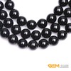 GEM-inside 14mm Round Black Agate Beads Strand 26-28 Pcs At