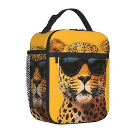 Leopard Lunch Box for Women Kids Girls Men Insulated Lunch Bag Lunchbox Adults Lunch Tote Bags Reusable Cooler for Work Office School Picnic Travel