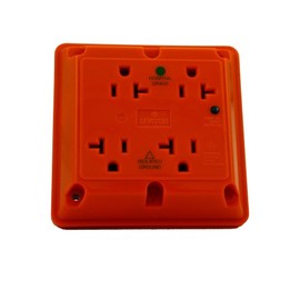 Leviton 8490-IG 20 Amp, 125 Volt, 4-In-1 Receptacle, Straight Blade, Industrial Series Extra Heavy Duty Hospital Grade, Isolated Ground, Surge with Indicator Light, Orange