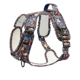 Dog Handle Harness Neoprene Arizona Hotdogs Handle Harness Fall in Love Colourful Leaf Pattern (L)