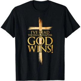 Vintage Solid I've Read the Final Chapter God Wins Christian Faith Cross T-ShirtColor: Multicolor, Size: Xl