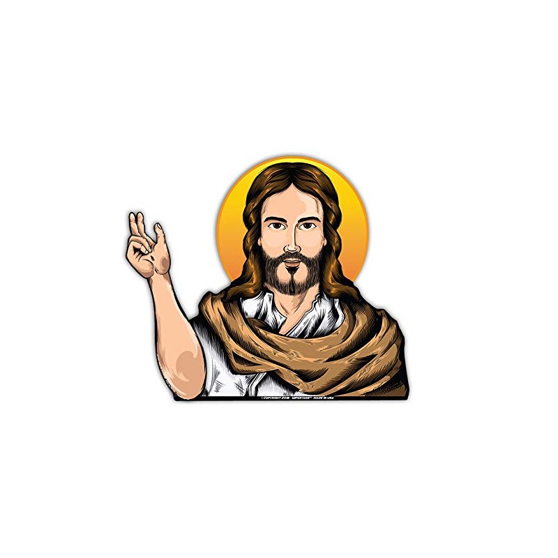 Jesus Christ Blessing Waving WiperTag with Decal attach to Rear