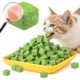 GREMBEB 250g/8.82oz Cat Toy Cats Grass Treats, Fish Oil Kitten Grass Catnip Stick for Hairball Removal Teeth Cleaning Cats Edible Freeze Dried Kitty Lickable Chew Dental Snack for Indoor Kitty Food
