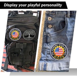 Doge Patche 3" Embroidered Funny Patch Hook and Loop Backing Department of Government Efficiency PatcheMorale Patch Backpacks, Hats, Bags,Dog Harness, Vests, Patch Wall