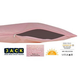 JACK Set of 2 Outdoor Cushion Covers, 45 x 45 cm, Waterproof Seat Cushion, Lounge Cushion, Garden Chair, Lotus Effect, Colour: Dusky Pink