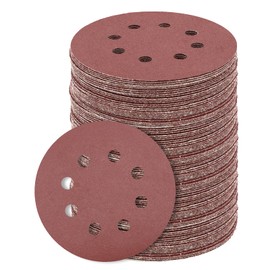 Sanding Discs Set, SIJDIEE 100Pcs 5 Inch 8 Holes 180 Grit Hook and Loop Sandpaper Round Sanding Sheet for Random Orbital Sander and Wood Furniture Finishing, Metal Grinding