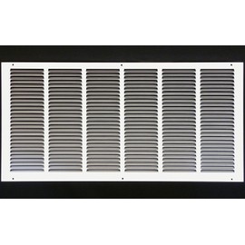 30"w X 14"h Steel Return Air Grilles - Sidewall and Ceiling - HVAC Duct Cover - White [Outer Dimensions: 31.75"w X 15.75"h]
