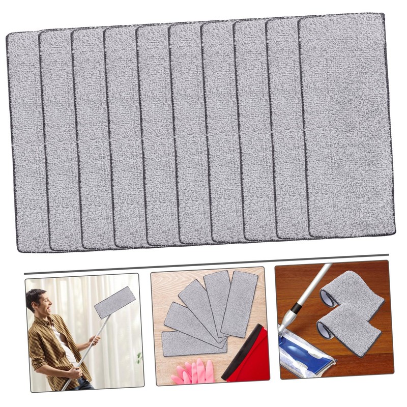 Healvian 10pcs Microfiber Mop Pads Reusable Cleaning Mop Cloths for