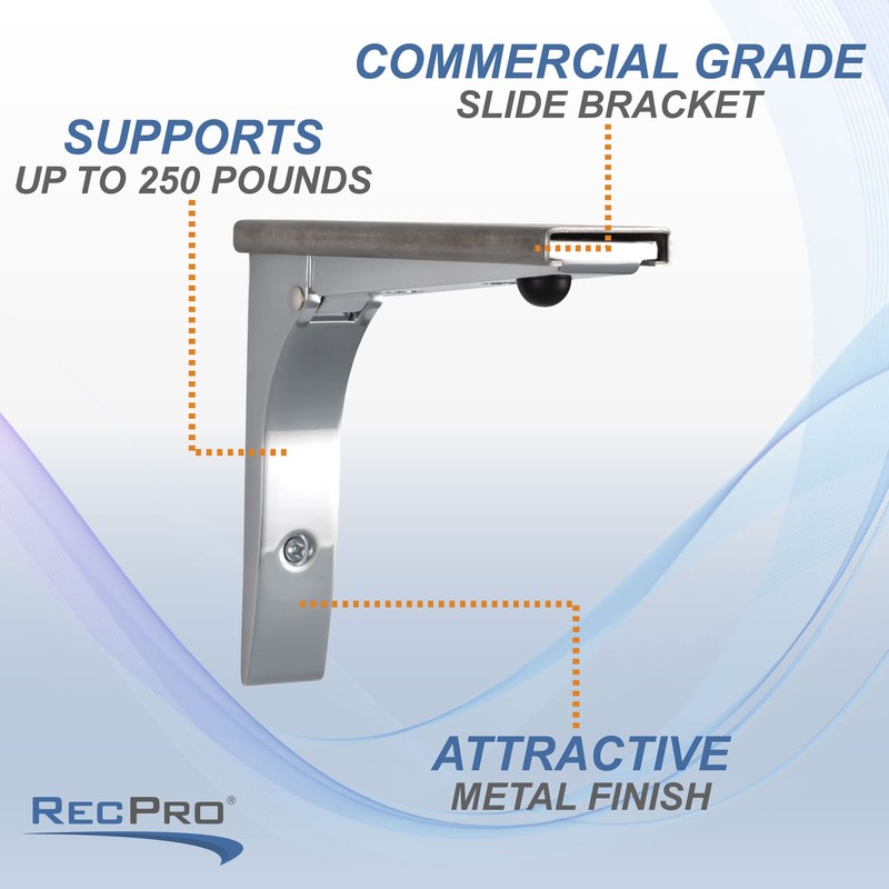 RecPro Folding Shelf Brackets Commercial Grade for Concession Stands &
