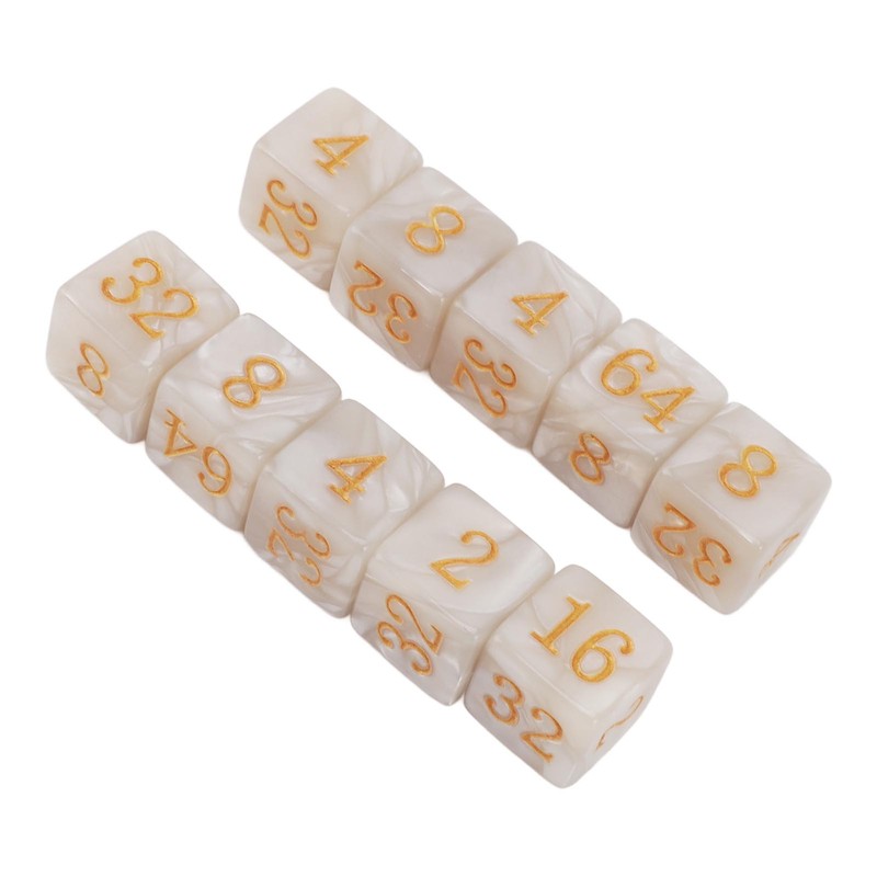 30PCS Number Dice Six Sided Multiples of 2 Number Plastic