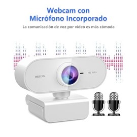 ZZCP Webcam con Microfono para PC,Camara Web para PC HD 1080P,Camara para Laptop Plug＆Play,Web CAM Win/Mac/Linux,Cámara para Computadora,para Videolla