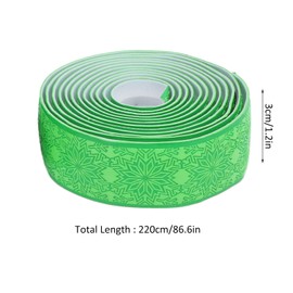 Dilwe Handlebar Tape,Waterproof Non-Slip Shock-Absorbent Silicone Bar Tape for All Kinds of Road Vehicles (Snowflake Green)