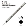 Ohto Ceramic Roller Water-Based Refills C-305P, Black Ink, Metal Body