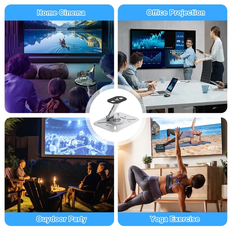 Desktop Projector Mount, Projector Stand, 360° Rotating Projector Wall Mount,