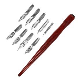 IWOWHERO Calligraphy Pen Set 10 Pen Nibs Gothic Floral Signature Dip Replacement Perfect for Writing Drawing Illustration