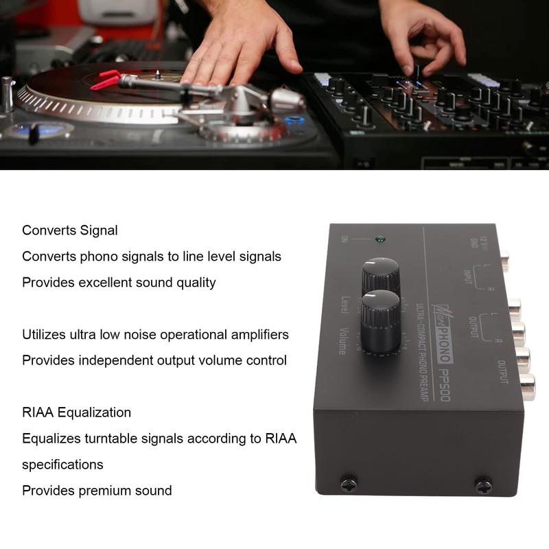 Phono Turntable Preamp Ultra Low Noise Independent Volume Control Phono