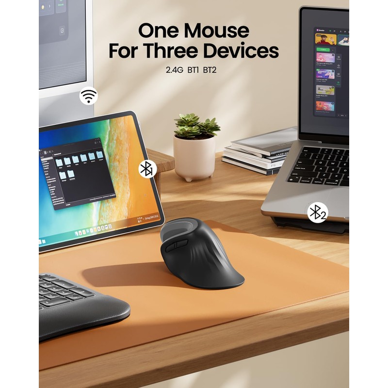 ProtoArc ProtoArc Ergonomic Vertical Mouse, EM11 NL Rechargeable Wireless Mouse
