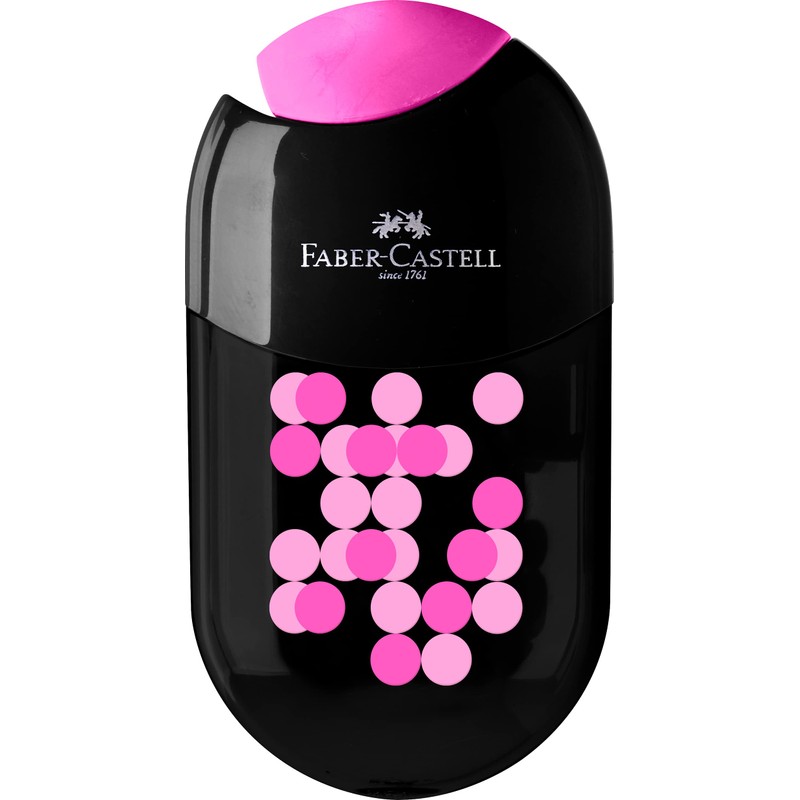 FABER-CASTELL 183535 Double Sharpener Two Tone with Eraser, 1 Piece,