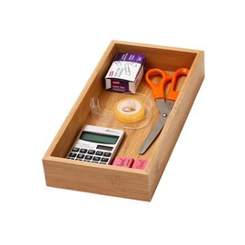 YBM Home Bamboo Drawer Organizer Storage Box for Kitchen Drawer, Junk Drawer, Office, Bedroom, Children Room, Craft, Sewing, and Bathroom, 6x12x2 inch