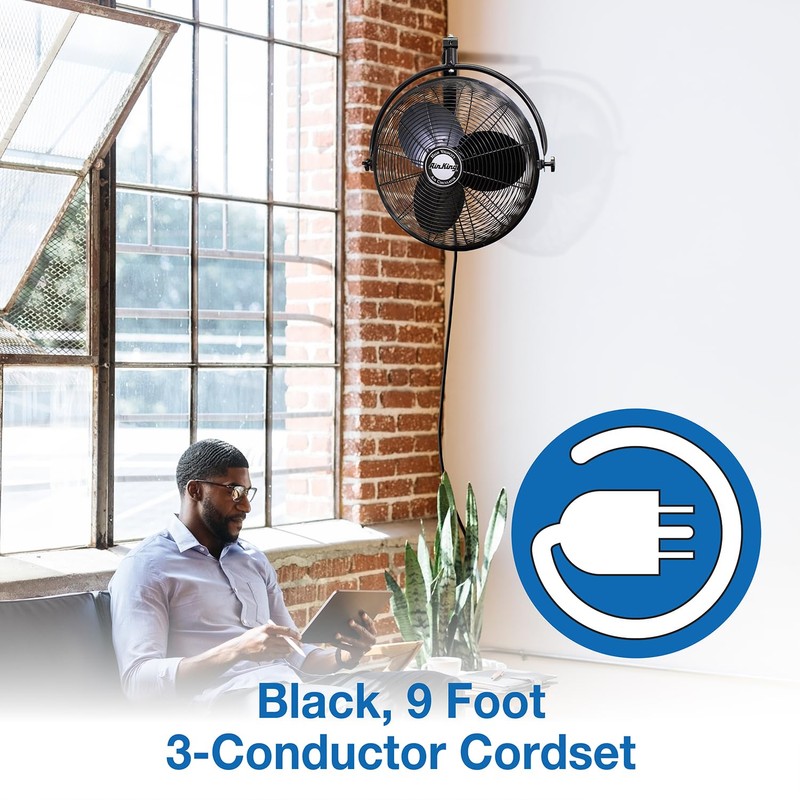Air King 9020 1/6 HP Industrial Grade Wall Mount Fan,