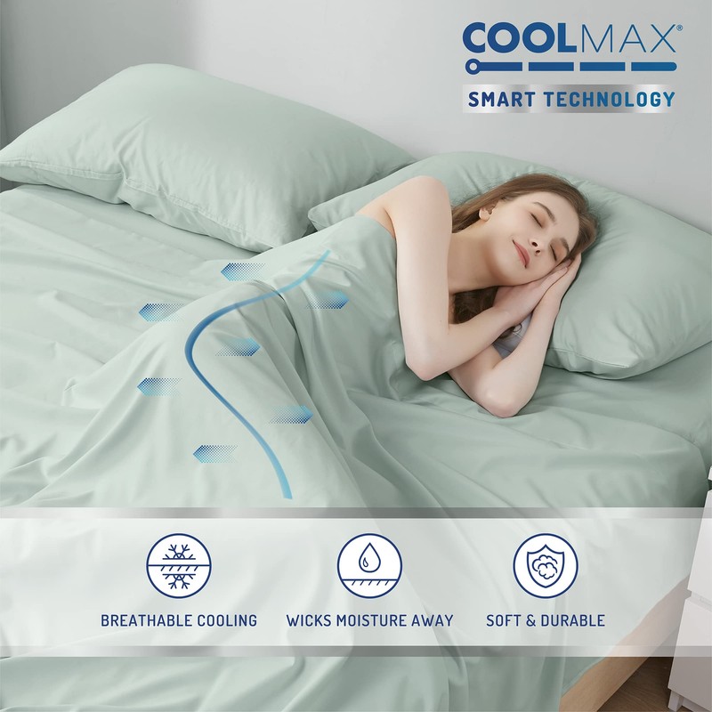 DEGREES OF COMFORT Coolmax Cooling Sheets for King Size Bed