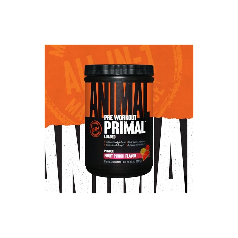 Animal Primal Muscle Hydration + Preworkout Powder – Contains Beta