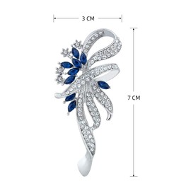 Mecool Schuf Crystal Fantasy Vintage Art Brooches for Women/Girls/Ladies, Blue Colour, Glass, Crystal