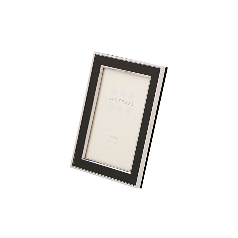 Sixtrees Abbey Black 2-101-46 Polished Silver photo frame with lacquered