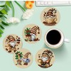8 pcs 5D DIY Coffee Gnome Diamond Paintings Coasters with