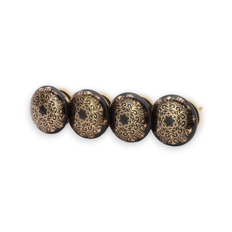 Infinity Decor Pack of 8 Emerald Black & Golden Floral
