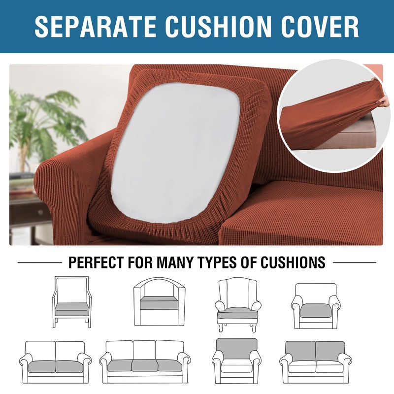 H.VERSAILTEX 3 Piece Stretch Sofa Covers for 2 Cushion Loveseat