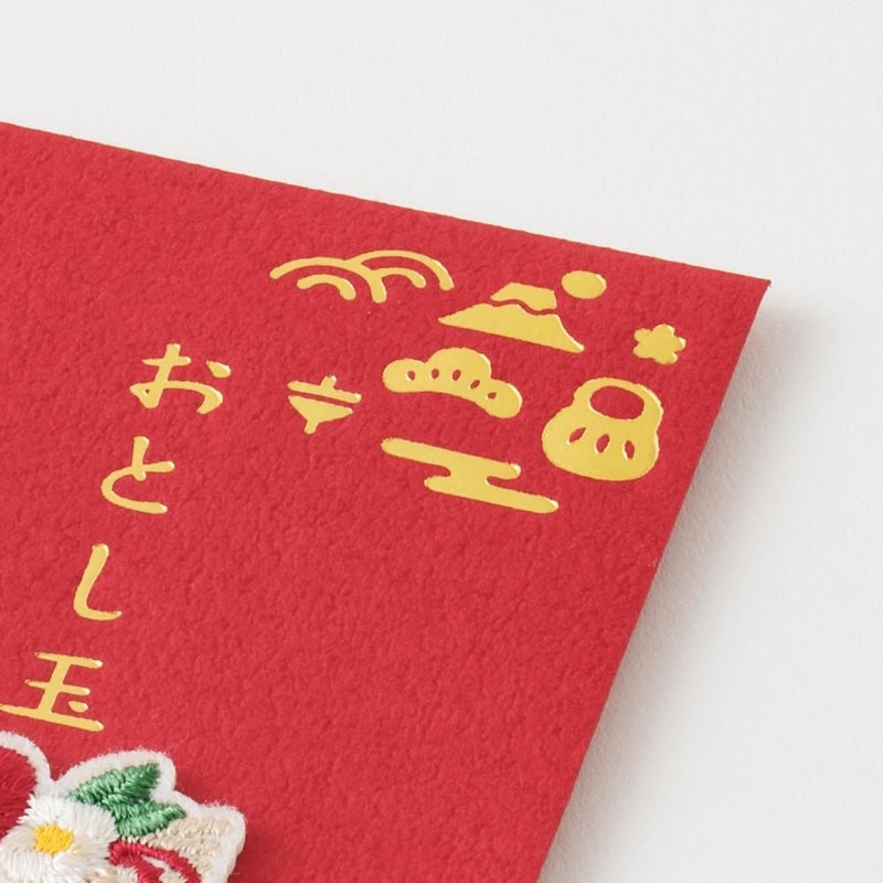 Midori 25649006 Pochi Bag, Otoshidama, Embroidery, New Year Decoration,