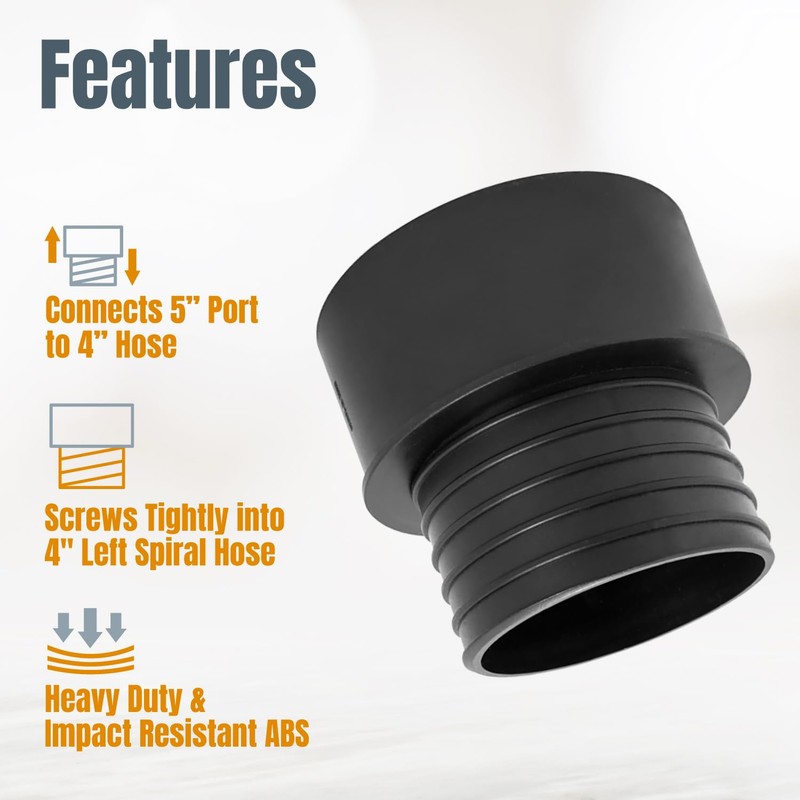 POWERTEC 70186 Threaded Dust Collection Quick Coupler Adapter, 5 x