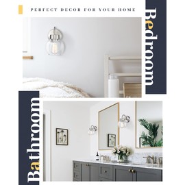 EAPUDUN Bathroom Light Fixtures Over Mirror, 1-Light Brushed Nickel Wall Sconces, Modern Vanity Light Porch Lamp, Hallway,Bedroom, Living Room Lighting Fixtures