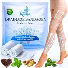 Ritalia Cellulite Wrap - Draining Leg Wrap with Cold Effect Toning and Anti-Fatigue Effect - Cosmetic Bandage with 100% Natural Extracts