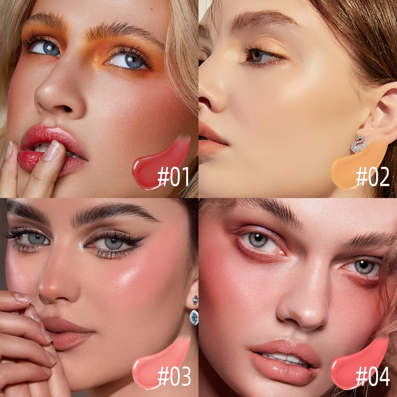 BEFIVECOK Liquid Blush for Cheeks, Soft Cream Blush with Cushion
