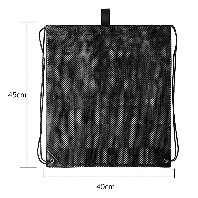 Luxiremi Mesh Bag Drawstring Storage Backpack Black Mesh Beach Bag