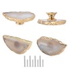 Malimali Unique White Agate Cabinet Knobs and Pulls Set of