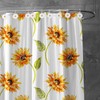 Whaline 12Pcs Spring Shower Curtain Hooks White Daisy Flower Curtain